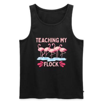 Let Us Flamingle Flamingo Lover Bird Lover - Men's Premium Organic Tank Top - black - Front - AI Model Male 178 light (178cm)