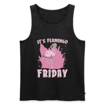 C’est Flamingo Friday Flamingo Lover Bird Lover - Débardeur bio Premium Homme - noir - Devant - AI Model Male 178 light (178cm)