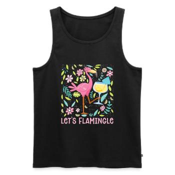 Let Us Flamingle Flamingo Lover Bird Lover - Men's Premium Organic Tank Top - black - Front - AI Model Male 178 light (178cm)