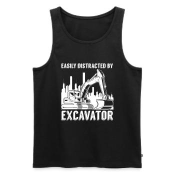 Leicht Von Bagger Für Bagger Abgelenkt - Männer Premium Bio Tank Top - Schwarz - Vorne - Michal (187cm)