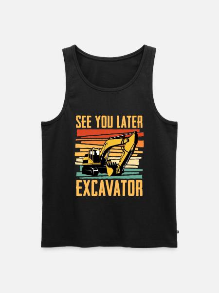 Bis Später Bagger Für Baggerfahrer - Männer Premium Bio Tank Top - Schwarz