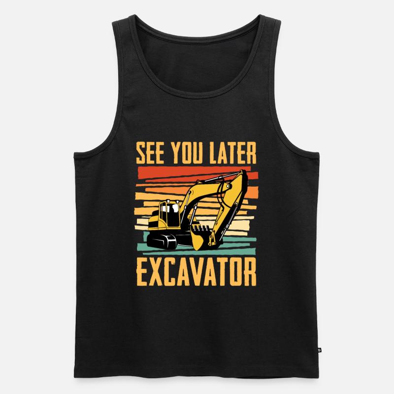 Bis Später Bagger Für Baggerfahrer - Männer Premium Bio Tank Top - Schwarz
