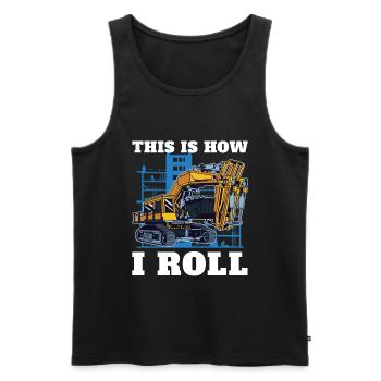 So Rolle Ich Für Baggerfahrer - Männer Premium Bio Tank Top - Schwarz - Vorne - Michal (187cm)