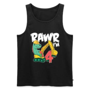 Rawr I'm 4 For Bagger Motto-geburtstagsfeier - Männer Premium Bio Tank Top - Schwarz - Vorne - Michal (187cm)