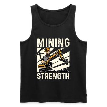 Bergbaustärke Für Baggerfahrer - Männer Premium Bio Tank Top - Schwarz - Vorne - Michal (187cm)