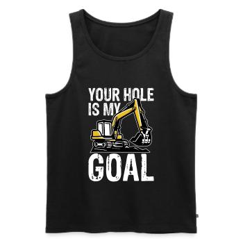 Ihr Loch Ist Mein Ziel Für Baggerfahrer - Männer Premium Bio Tank Top - Schwarz - Vorne - Michal (187cm)