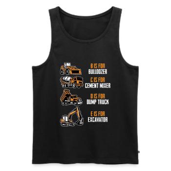 E Steht Für Bagger Für Baggerfahrer - Männer Premium Bio Tank Top - Schwarz - Vorne - Michal (187cm)