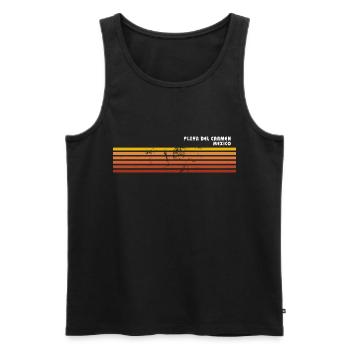 Retro Playa Del Carmen Mexico Vintage Vacation - Men's Premium Organic Tank Top - black - Front - Michal (187cm)