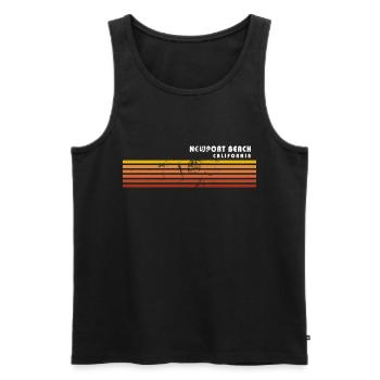 Retro Newport Beach Californie Vintage Vacances - Débardeur bio Premium Homme - noir - Devant - Michal (187cm)