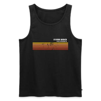 Retro Ocean Beach Californie Vintage Vacances - Débardeur bio Premium Homme - noir - Devant - Michal (187cm)