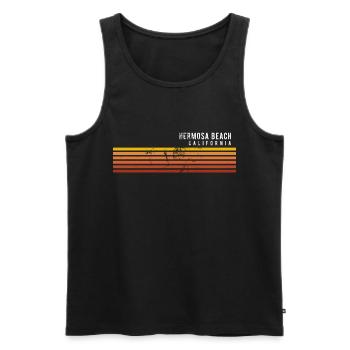 Retro Hermosa Beach Californie Vintage Vacances - Débardeur bio Premium Homme - noir - Devant - Michal (187cm)
