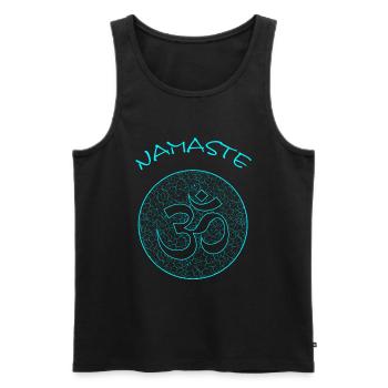 Namste - Männer Premium Bio Tank Top - Schwarz - Vorne - AI Model Male 178 light (178cm)