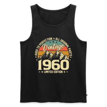 Zur Perfektion gereift 1960 64. Geburtstag Jahrgang - Männer Premium Bio Tank Top - Schwarz - Vorne - AI Model Male 178 light (178cm)