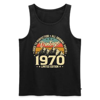 Zur Perfektion gereift 1970 54. Geburtstag Jahrgang - Männer Premium Bio Tank Top - Schwarz - Vorne - AI Model Male 178 light (178cm)