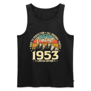 Aged to Perfection 1953 71st Birthday Vintage - Men's Premium Organic Tank Top - black - Front - Michal (187cm)