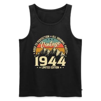 Zur Perfektion gereift 1944 Jahrgang zum 80-jährigen Jubiläum - Männer Premium Bio Tank Top - Schwarz - Vorne - Michal (187cm)