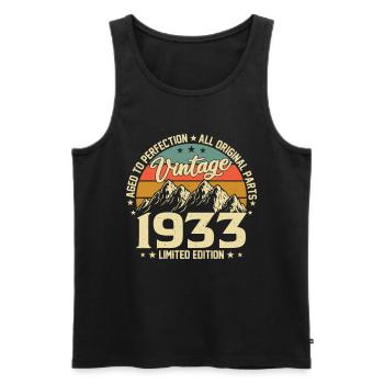 Aged to Perfection 1933 91st Birthday Vintage - Men's Premium Organic Tank Top - black - Front - AI Model Male 178 light (178cm)