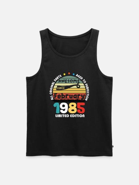 39 Years Old Made In 1985 Vintage February 1985 - Men's Premium Organic Tank Top - black