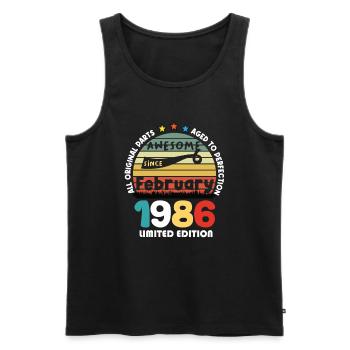 38 Jahre alt Baujahr 1986 Jahrgang Februar 1986 - Männer Premium Bio Tank Top - Schwarz - Vorne - Michal (187cm)