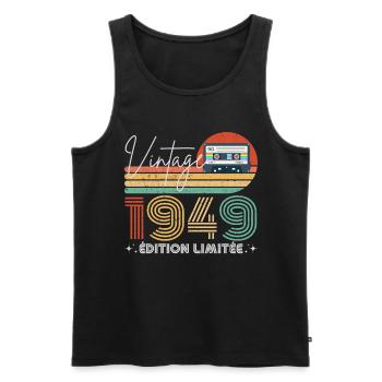 Vintage 1949 Retro Birthday Year Gift 1949 - Men's Premium Organic Tank Top - black - Front - Michal (187cm)