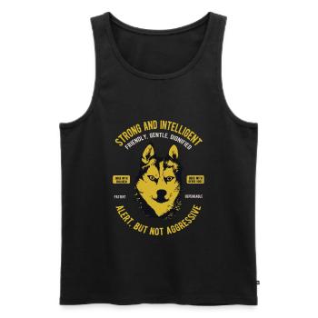 Siberian Husky - Men's Premium Organic Tank Top - black - Front - AI Model Male 178 light (178cm)