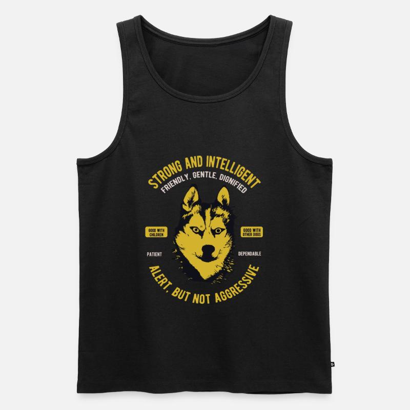 Siberian Husky - Männer Premium Bio Tank Top - Schwarz