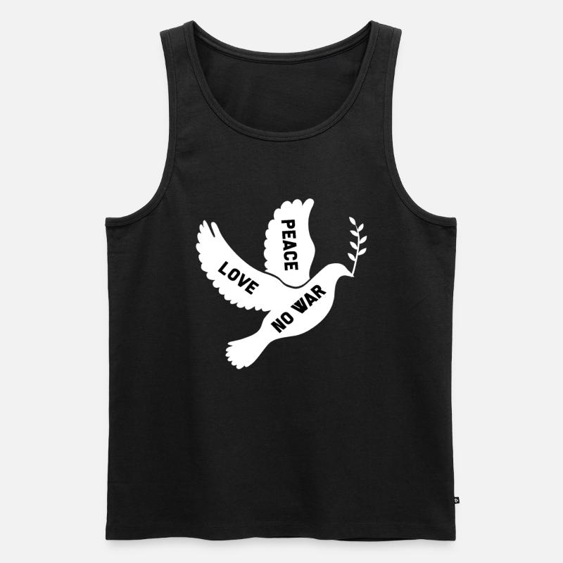 Frieden Friedenstaube Friedensstifter Geschenk - Männer Premium Bio Tank Top - Schwarz