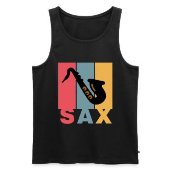 SAXOPHONIST - Sax - Männer Premium Bio Tank Top - Schwarz - Vorne - AI Model Male 178 light (178cm)