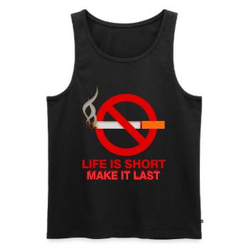Smoking smoker smoking cigarette gift - Men's Premium Organic Tank Top - black - Front - AI Model Male 178 light (178cm)