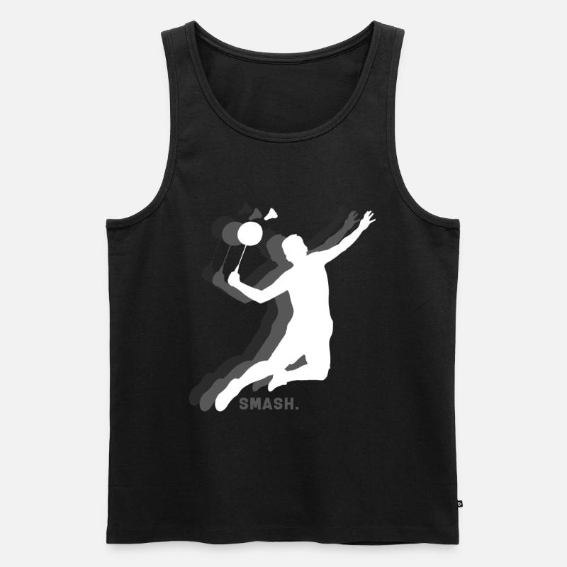 Badminton Schläger Smash - Männer Premium Bio Tank Top - Schwarz