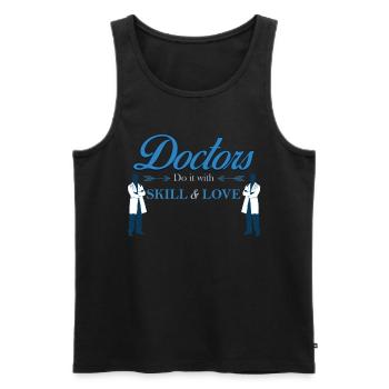 Médecin médecin Docteur Médecin Médical Cadeau - Débardeur bio Premium Homme - noir - Devant - Michal (187cm)