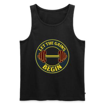 Bodybuilder Body Building Strength Training Gift - Men's Premium Organic Tank Top - black - Front - Michal (187cm)