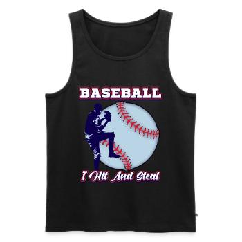 Baseball pitcher batter - Men's Premium Organic Tank Top - black - Front - AI Model Male 178 light (178cm)