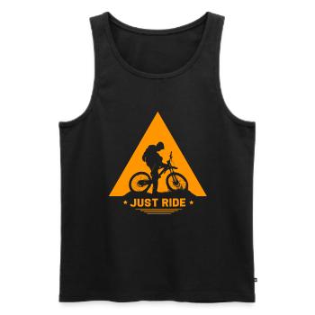 Vélo de montagne vélo de montagne VTT cadeau - Débardeur bio Premium Homme - noir - Devant - Michal (187cm)
