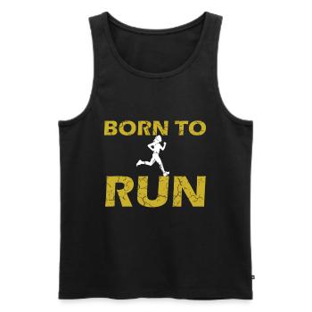Born To Run - Jogging Laufen Rennen Geschenkidee - Männer Premium Bio Tank Top - Schwarz - Vorne - Michal (187cm)