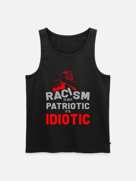 Anti-racism Anti Against Racism Nazis Right - Men's Premium Organic Tank Top - black