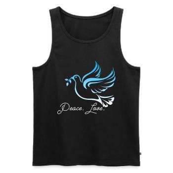 Peace peace dove pacifier gift - Men's Premium Organic Tank Top - black - Front - AI Model Male 178 light (178cm)