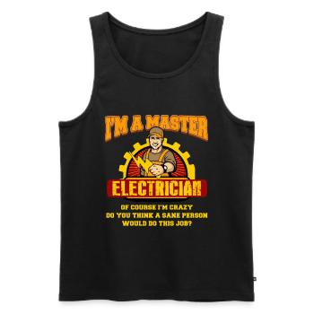 Électricien Électricité Électricité Électricité Cadeau - Débardeur bio Premium Homme - noir - Devant - Michal (187cm)