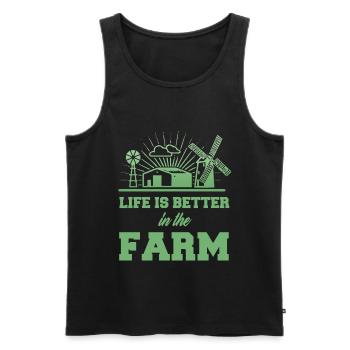 Fermier fermier fermier tracteur cadeau de la ferme - Débardeur bio Premium Homme - noir - Devant - Michal (187cm)