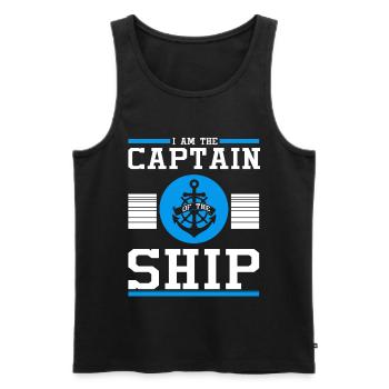 Ancre de capitaine marin marin cadeau volant - Débardeur bio Premium Homme - noir - Devant - Michal (187cm)