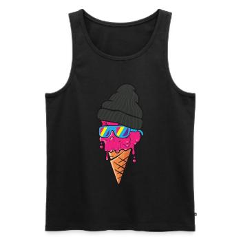 Glace fraîche - Débardeur bio Premium Homme - noir - Devant - Michal (187cm)