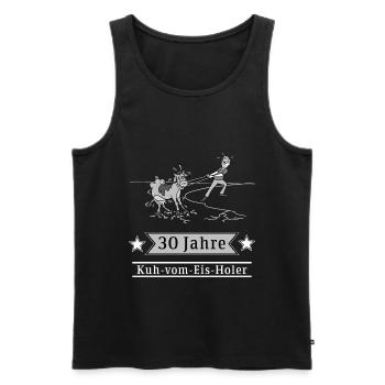 30 Jahre Kuh-vom-Eis-Holer - Männer Premium Bio Tank Top - Schwarz - Vorne - Michal (187cm)