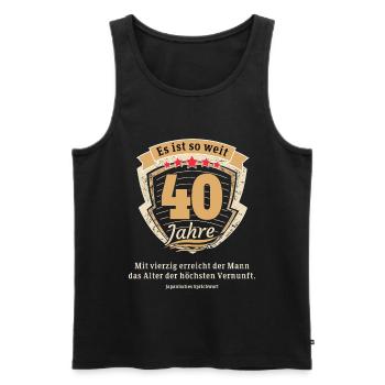 Lustiger und origineller Spruch zum 40. Geburtstag - Männer Premium Bio Tank Top - Schwarz - Vorne - Michal (187cm)