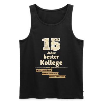 15 ans meilleur collègue - Débardeur bio Premium Homme - noir - Devant - AI Model Male 178 light (178cm)