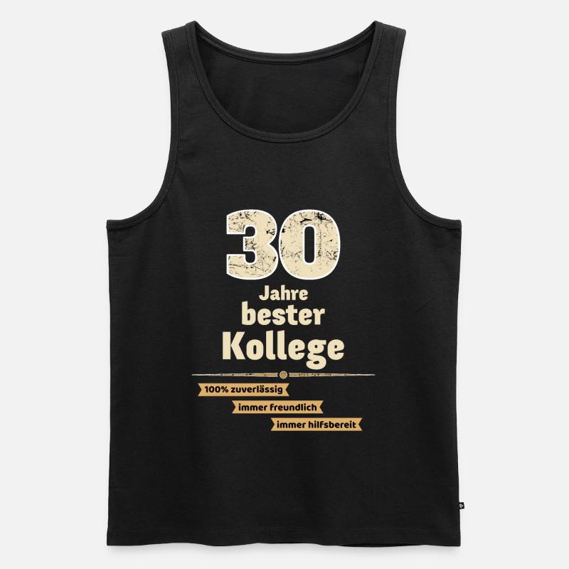 30 Jahre bester Kollege - Männer Premium Bio Tank Top - Schwarz