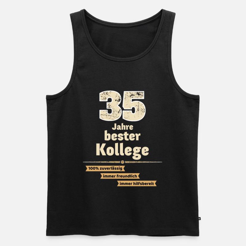 35 Jahre bester Kollege - Männer Premium Bio Tank Top - Schwarz