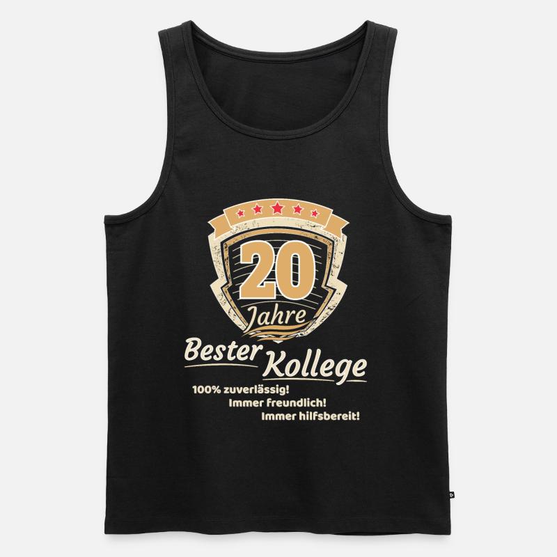 20 Jahre bester Kollege - Männer Premium Bio Tank Top - Schwarz