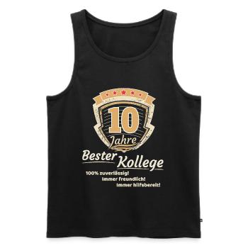 10 Jahre bester Kollege - Männer Premium Bio Tank Top - Schwarz - Vorne - Michal (187cm)