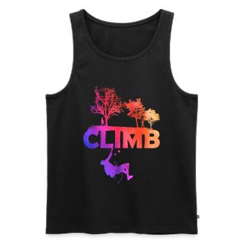 Klettern climb berg - Männer Premium Bio Tank Top - Schwarz - Vorne - AI Model Male 178 light (178cm)