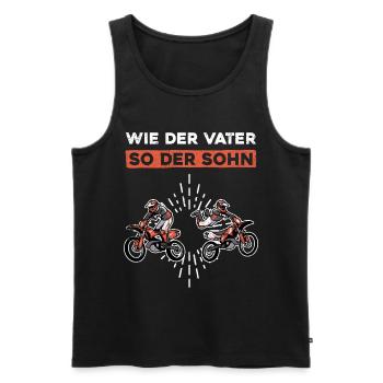Wie Der Vater So Der Sohn - Männer Premium Bio Tank Top - Schwarz - Vorne - Michal (187cm)